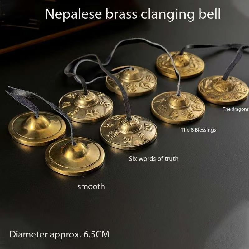 Handcrafted Tibetan Tingsha Cymbals - Nepalese Brass Meditation Chimes for Sound Healing & Spiritual Cleansing