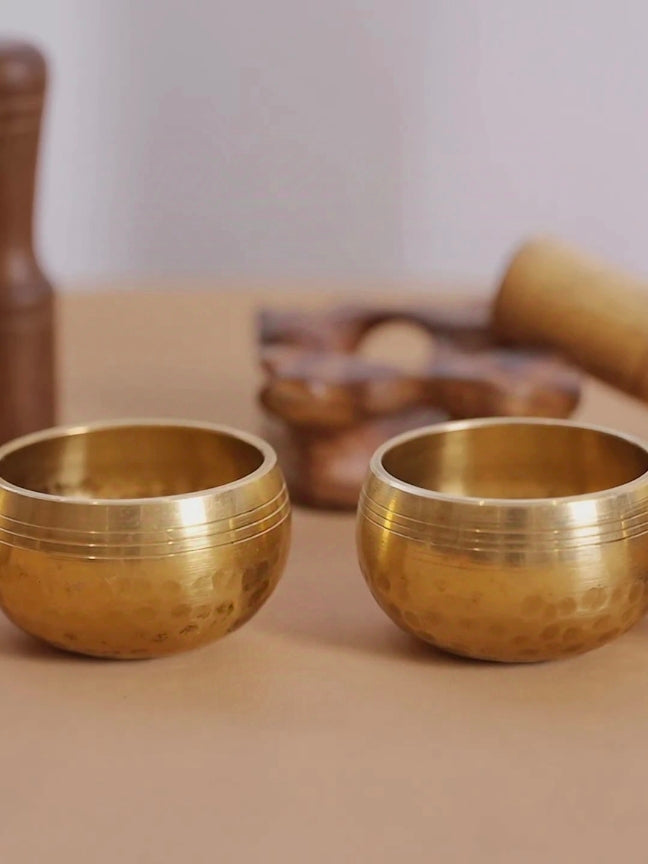 Nepalese Mini Singing Bowl Set - Handcrafted Himalayan Therapy Bowl for Meditation & Mindfulness